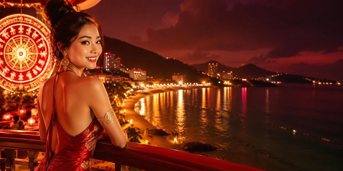 Chợ đêm Côn Đảo với ánh đèn rực rỡ, nơi người dùng tranh thủ xem kết quả cược trên điện thoại